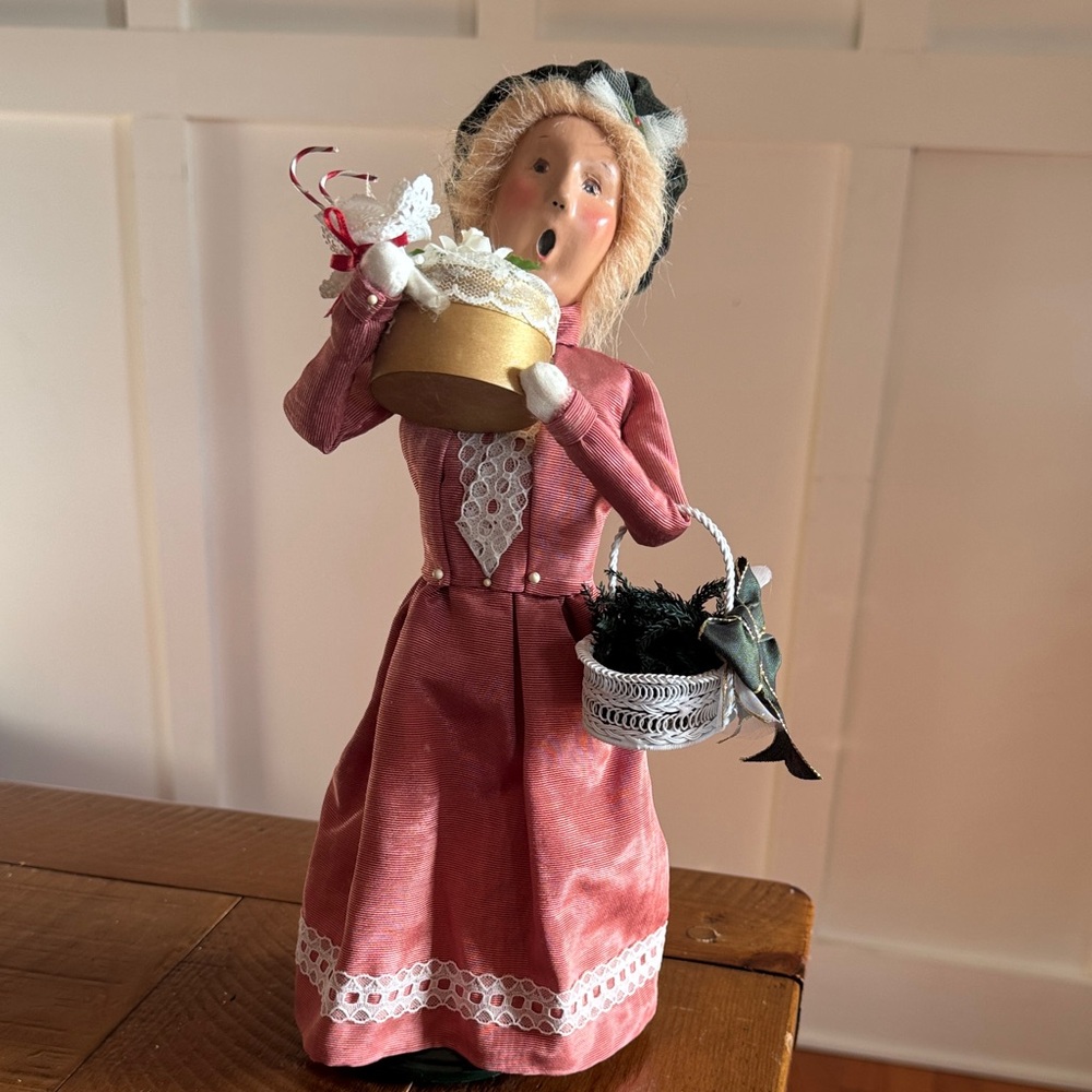 Byers Choice Limited Edition Victorian Shopper Figurine with Red Dress
